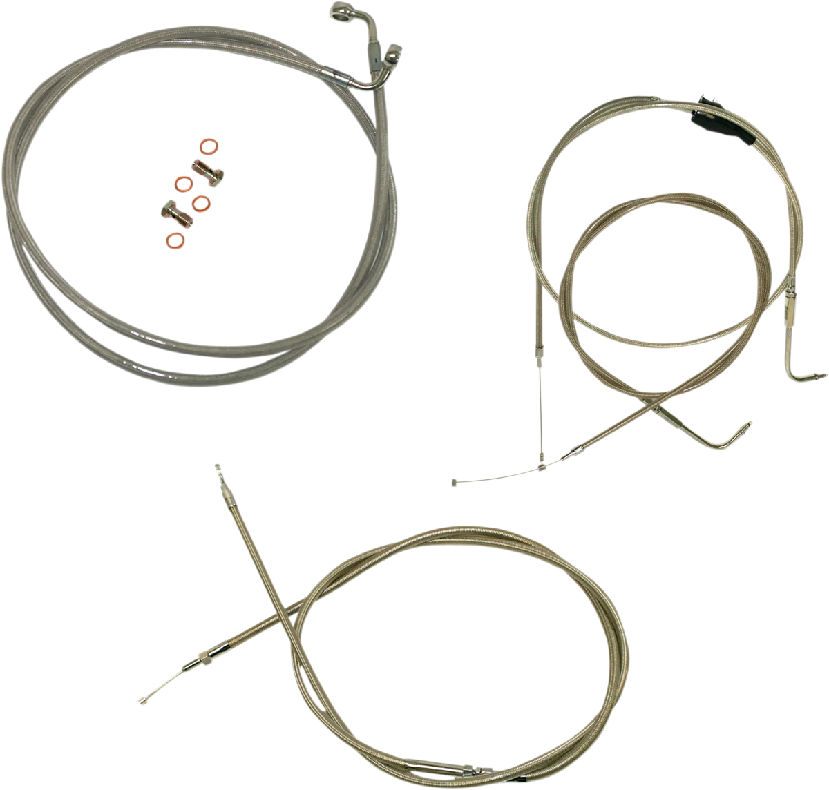 Standard Stainless Braided Handlebar Cable/Brake Line Kit