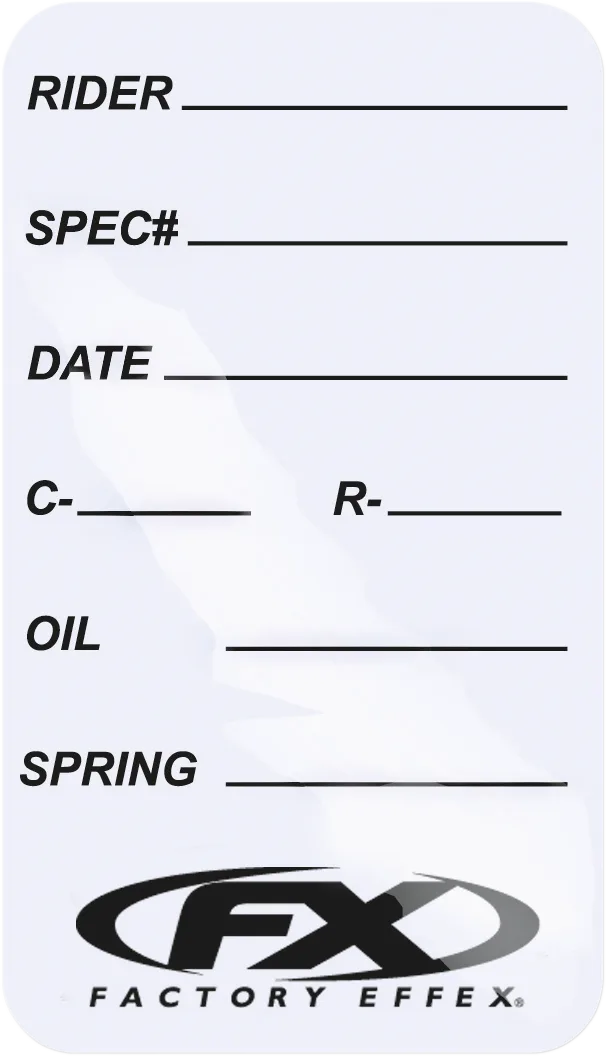 Suspension Spec Sticker