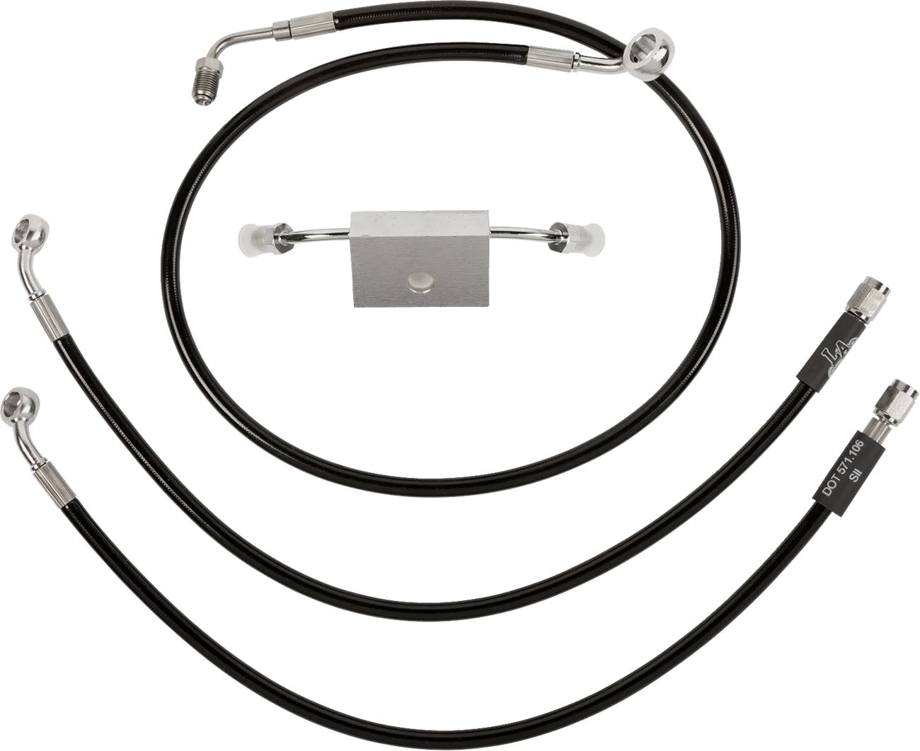 Black Braided Brake Line Kit