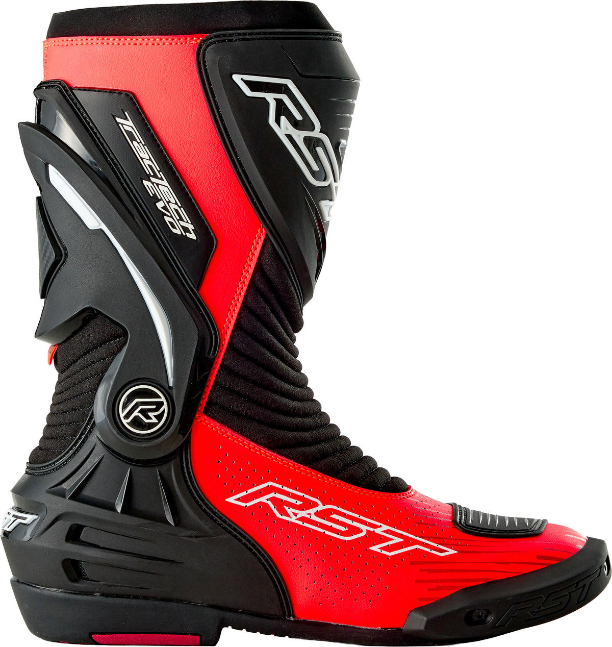 TRACTECH EVO D3O BOOT BLACK/FLO RED 12