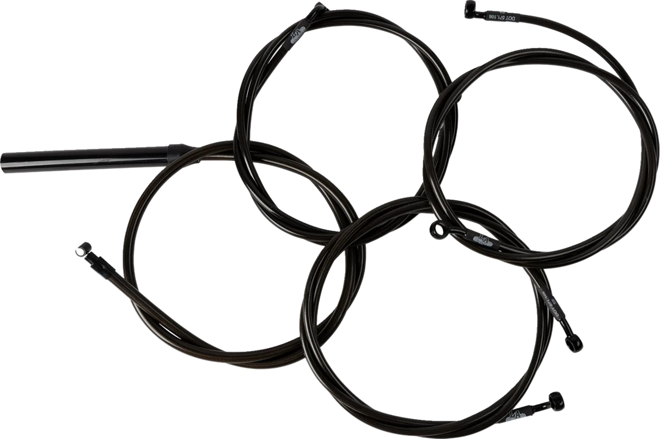 Complete Midnight Braided Handlebar Cable/Brake Line Kit — Standard