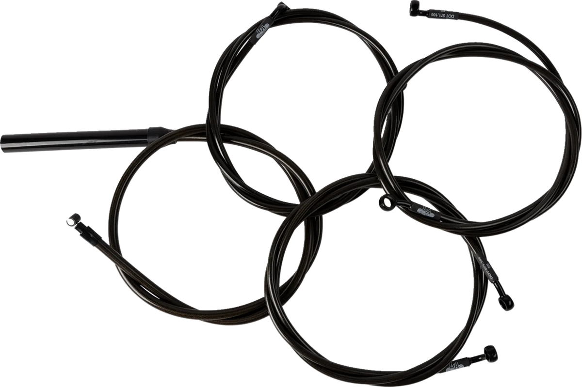Complete Midnight Braided Handlebar Cable/Brake Line Kit — Standard