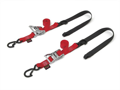 1 1/2" Fat Ratchet Straps w/Soft Tye & Secure Hooks