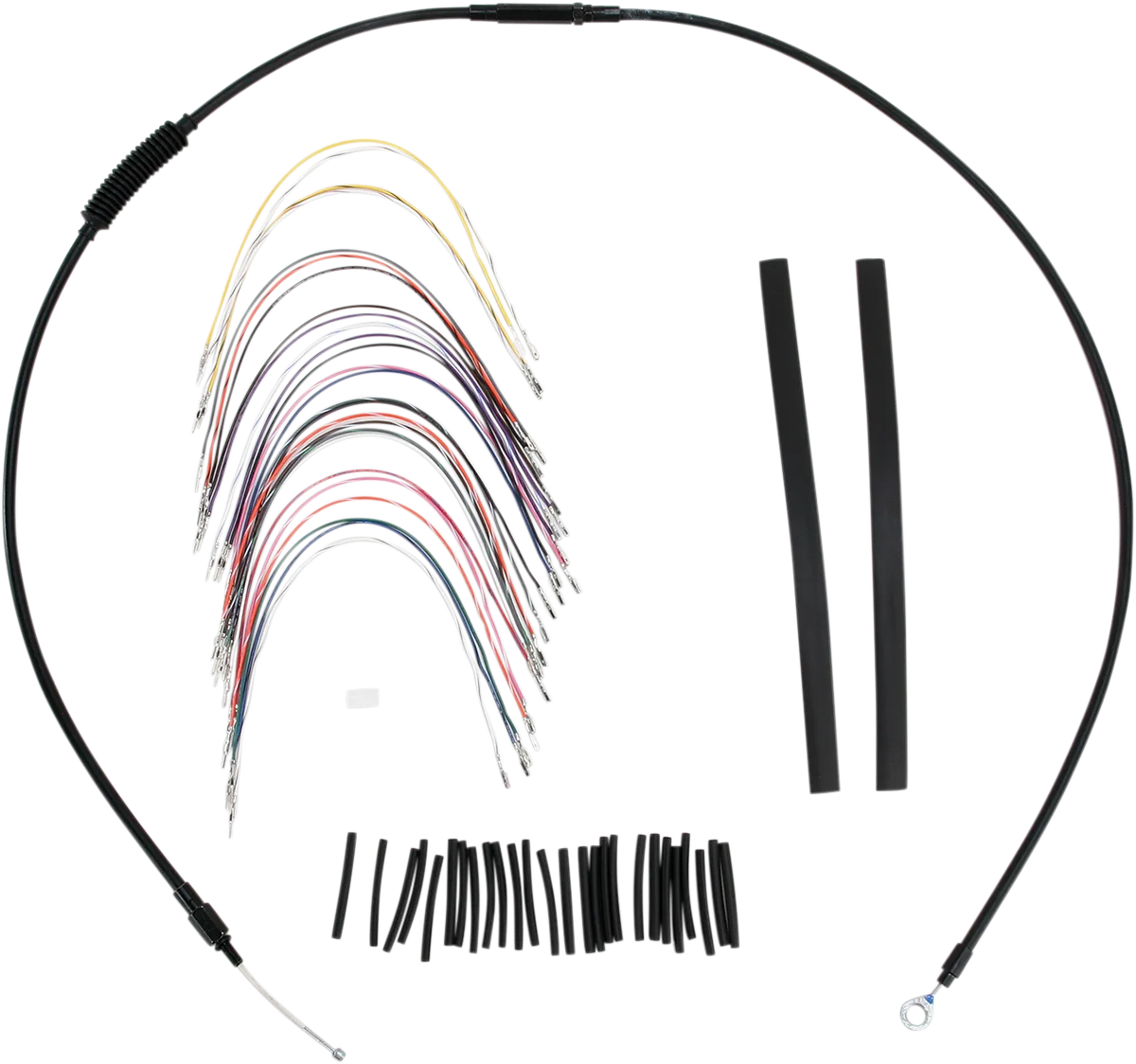 Complete Black Vinyl Handlebar Cable/Line Kit for Ape Hangers