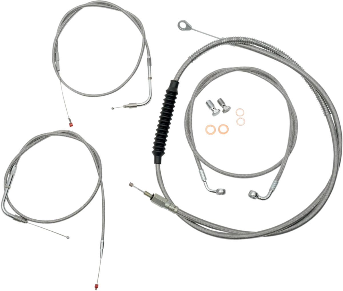 Standard Stainless Braided Handlebar Cable/Brake Line Kit