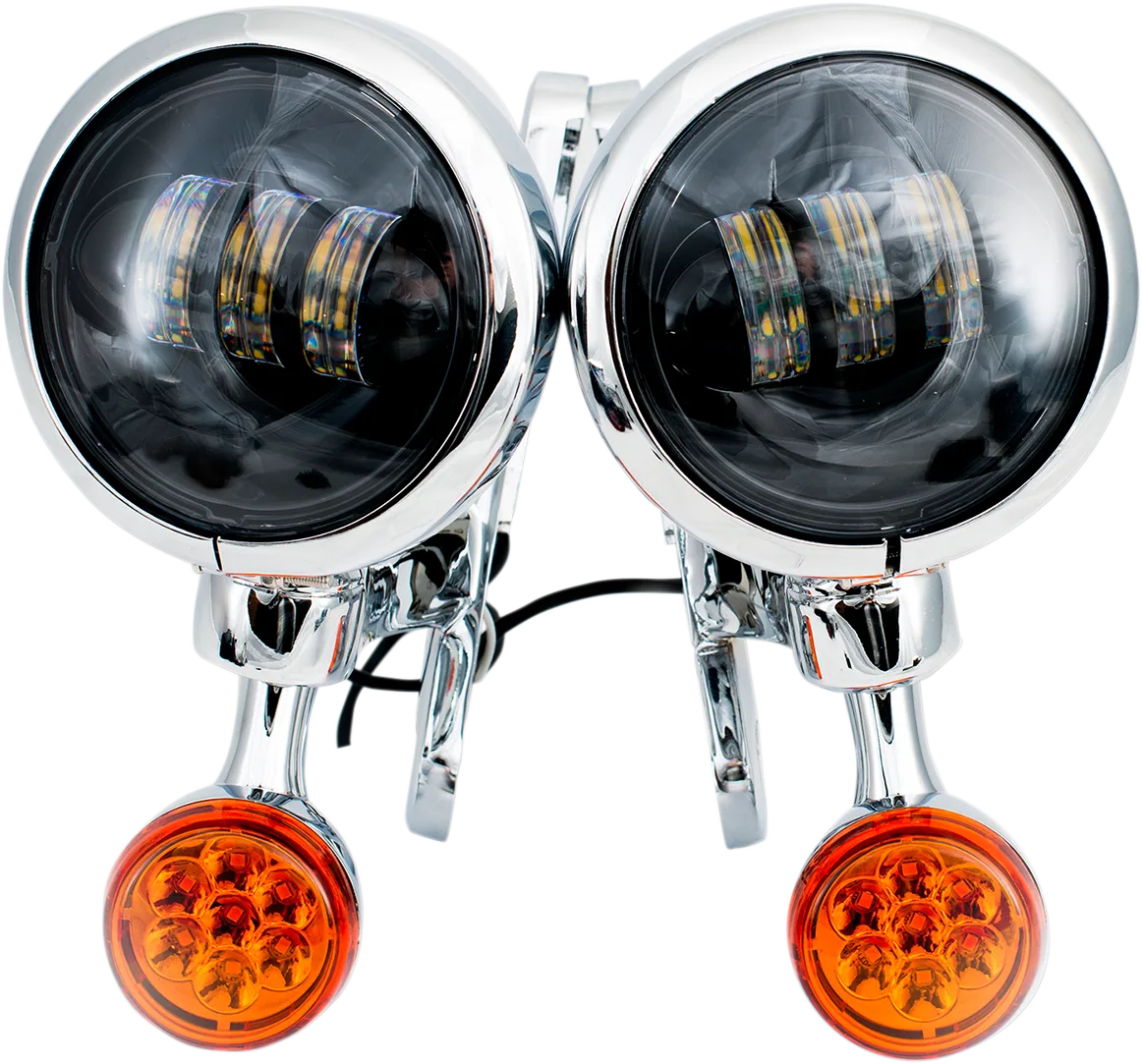 Light Brackets with LED Auxiliary Lights and Turn Signals