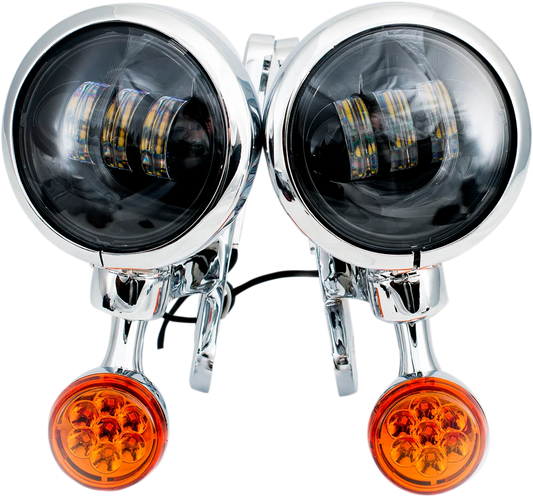 Light Brackets with LED Auxiliary Lights and Turn Signals
