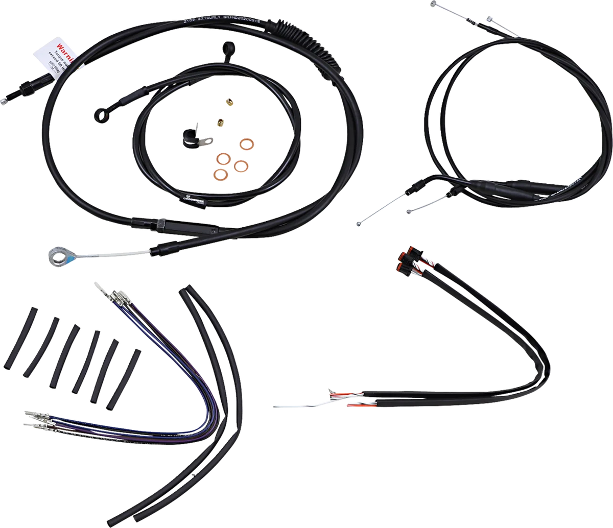 Complete Black Vinyl Handlebar Cable/Line Kit for Ape Hangers