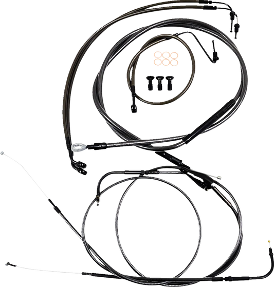 Standard Midnight Braided Handlebar Cable/Brake Line Kit — Mini/Ape Hanger
