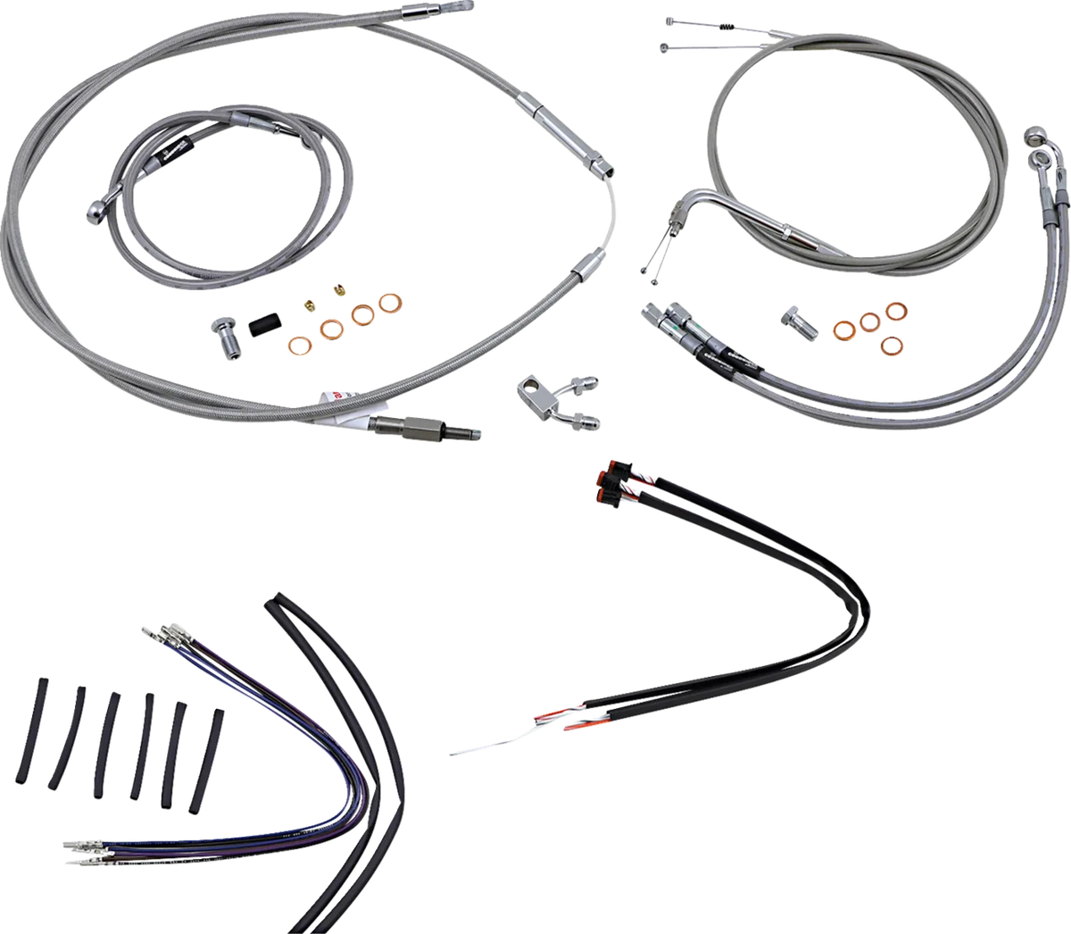 Complete Stainless Braided Handlebar Cable/Brake Line Kit