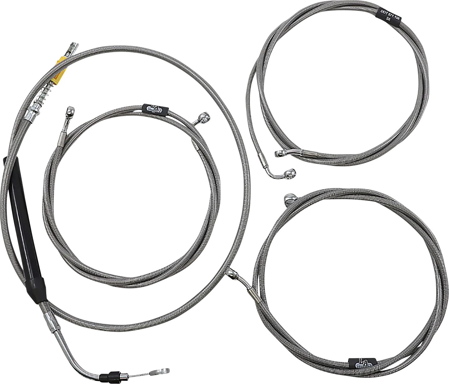 Standard Stainless Braided Handlebar Cable/Brake Line Kit