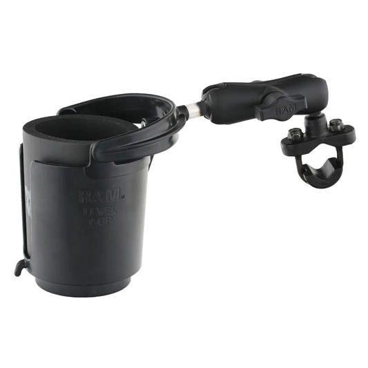 Handlebar Rail Mount with U-Bolt Base, Level Cup™ Drink Holder and Koozie