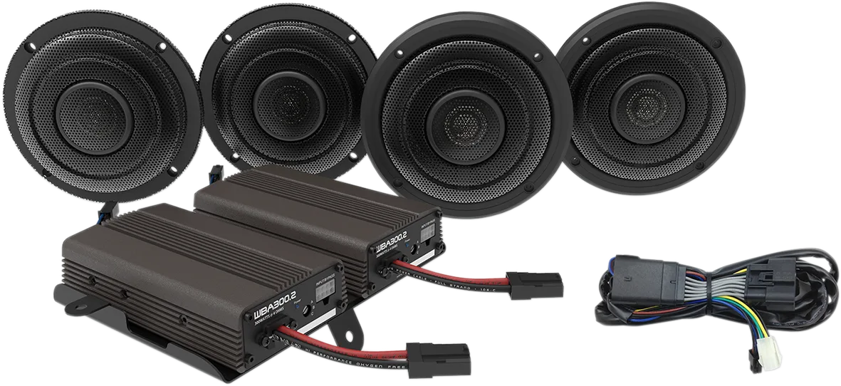 Front & Rear Speaker Kit with 600 W Amp — Complete Kit