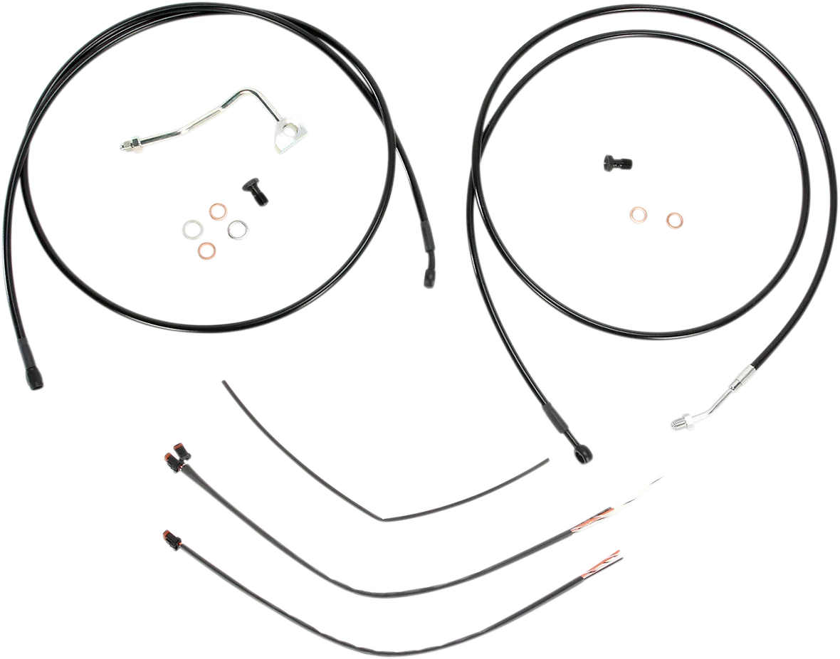Complete Black Vinyl Handlebar Cable/Line Kit for Ape Hangers