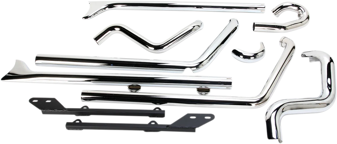 True Duals Exhaust System with Fishtail Mufflers — without Baffles