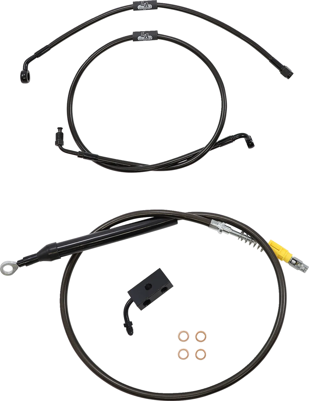 Standard Midnight Braided Handlebar Cable/Brake Line Kit — Ape Hanger