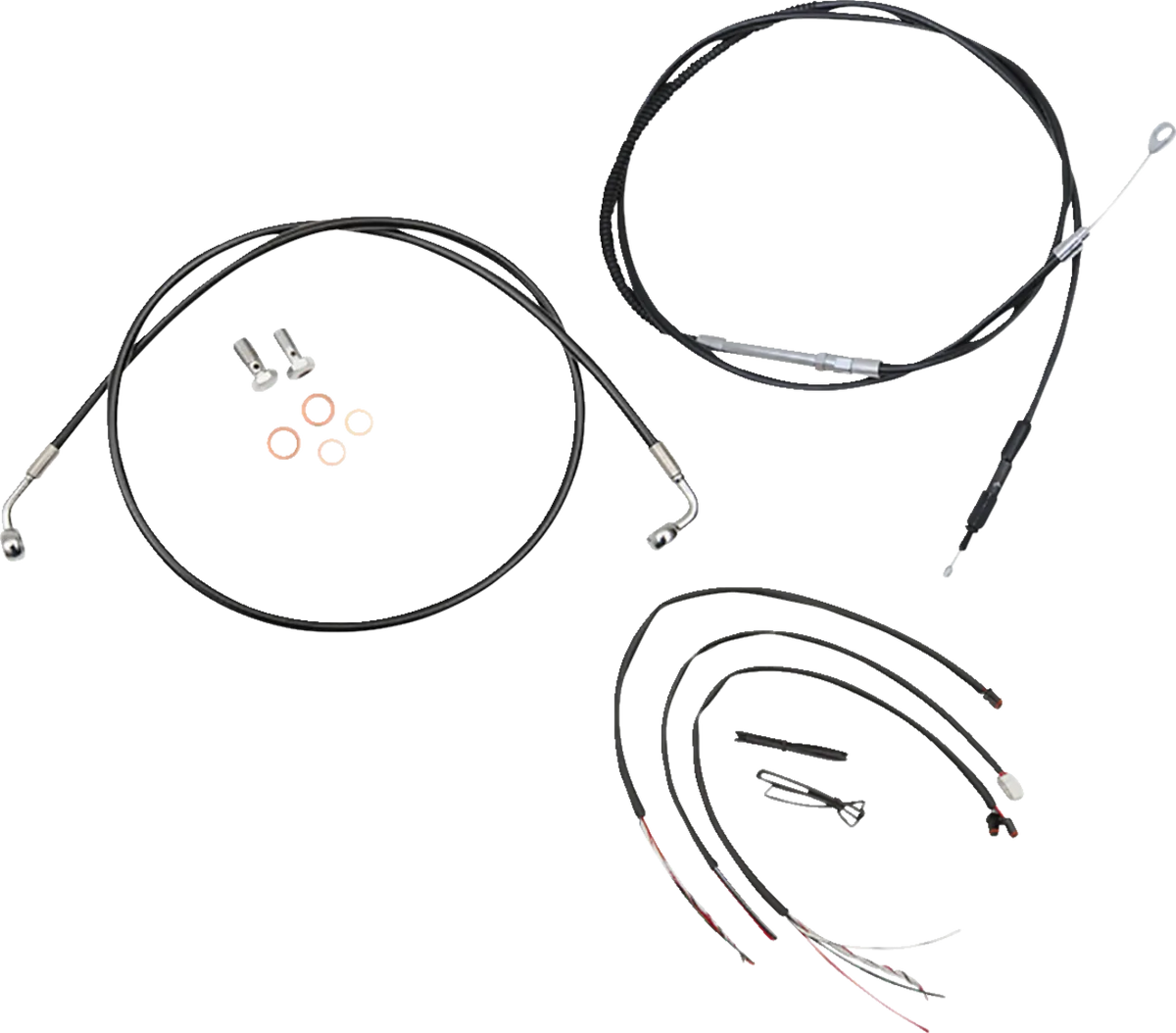 Complete Black Vinyl Braided Handlebar Cable/Brake Line Kit