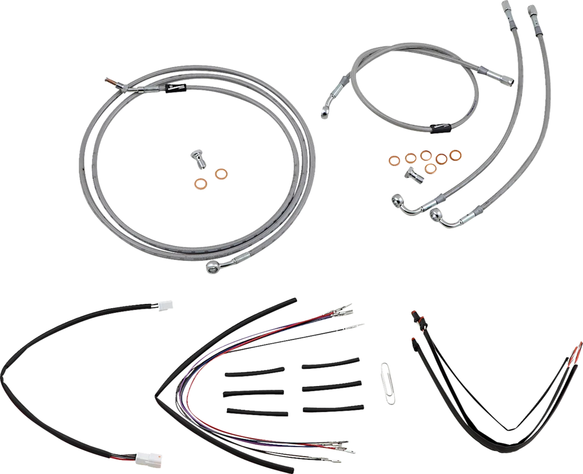 Complete Stainless Braided Handlebar Cable/Brake Line Kit
