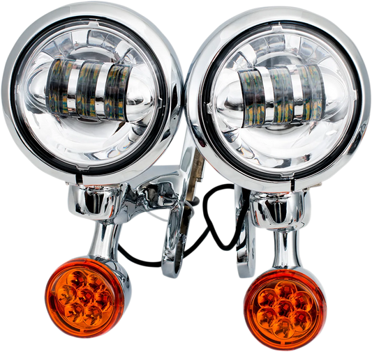 Light Brackets with LED Auxiliary Lights and Turn Signals