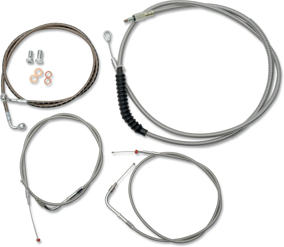 Standard Stainless Braided Handlebar Cable/Brake Line Kit