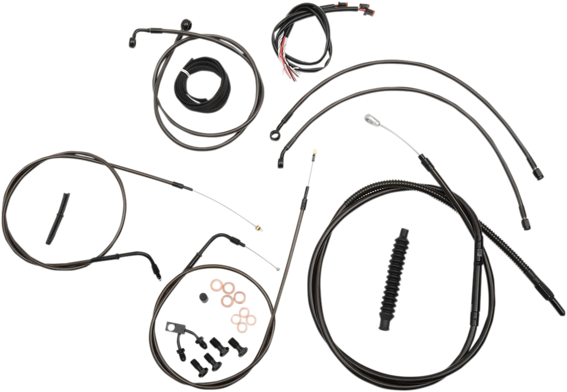 Complete Midnight Braided Handlebar Cable/Brake Line Kit — Standard