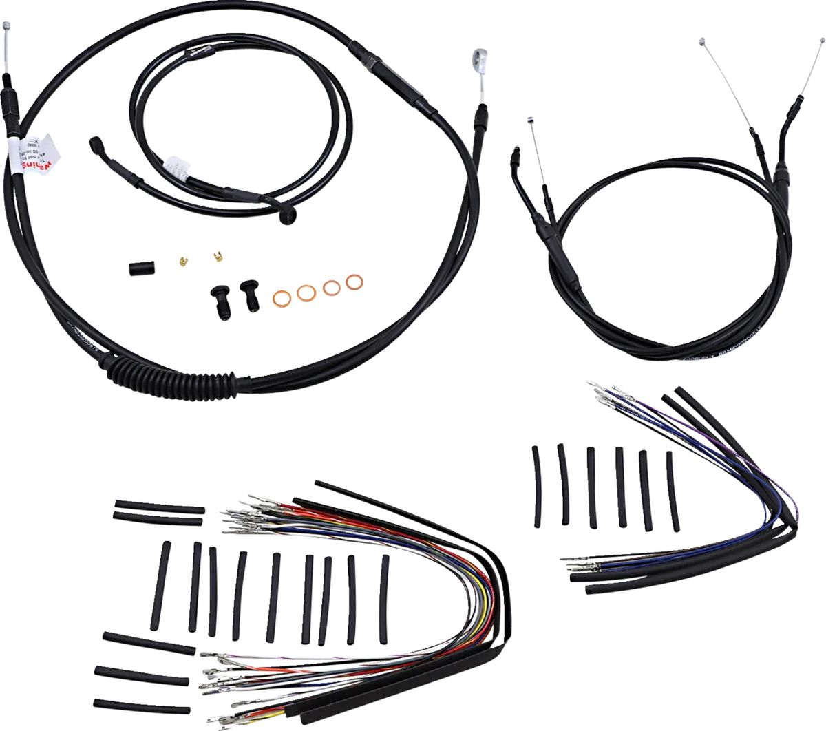 Complete Black Vinyl Handlebar Cable/Line Kit for Ape Hangers