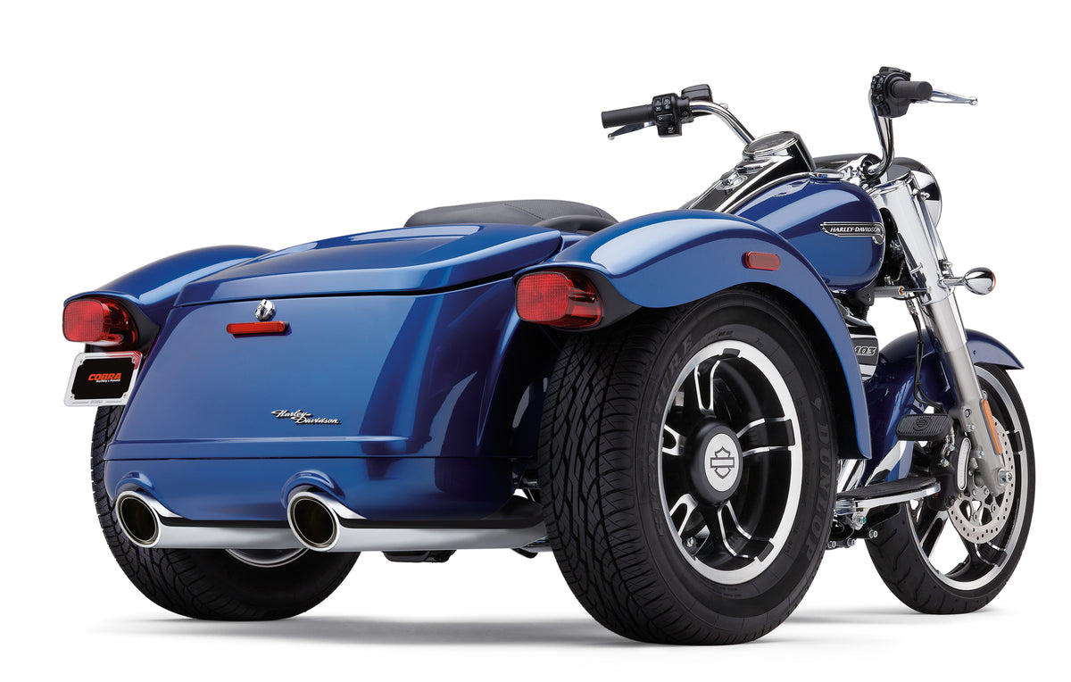 909-TWINS 4" SLIP-ONS CHROME FREEWHEELER 15-22