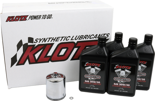 Basic 4 Quart Synthetic Engine Oil and Chrome Filter Kit