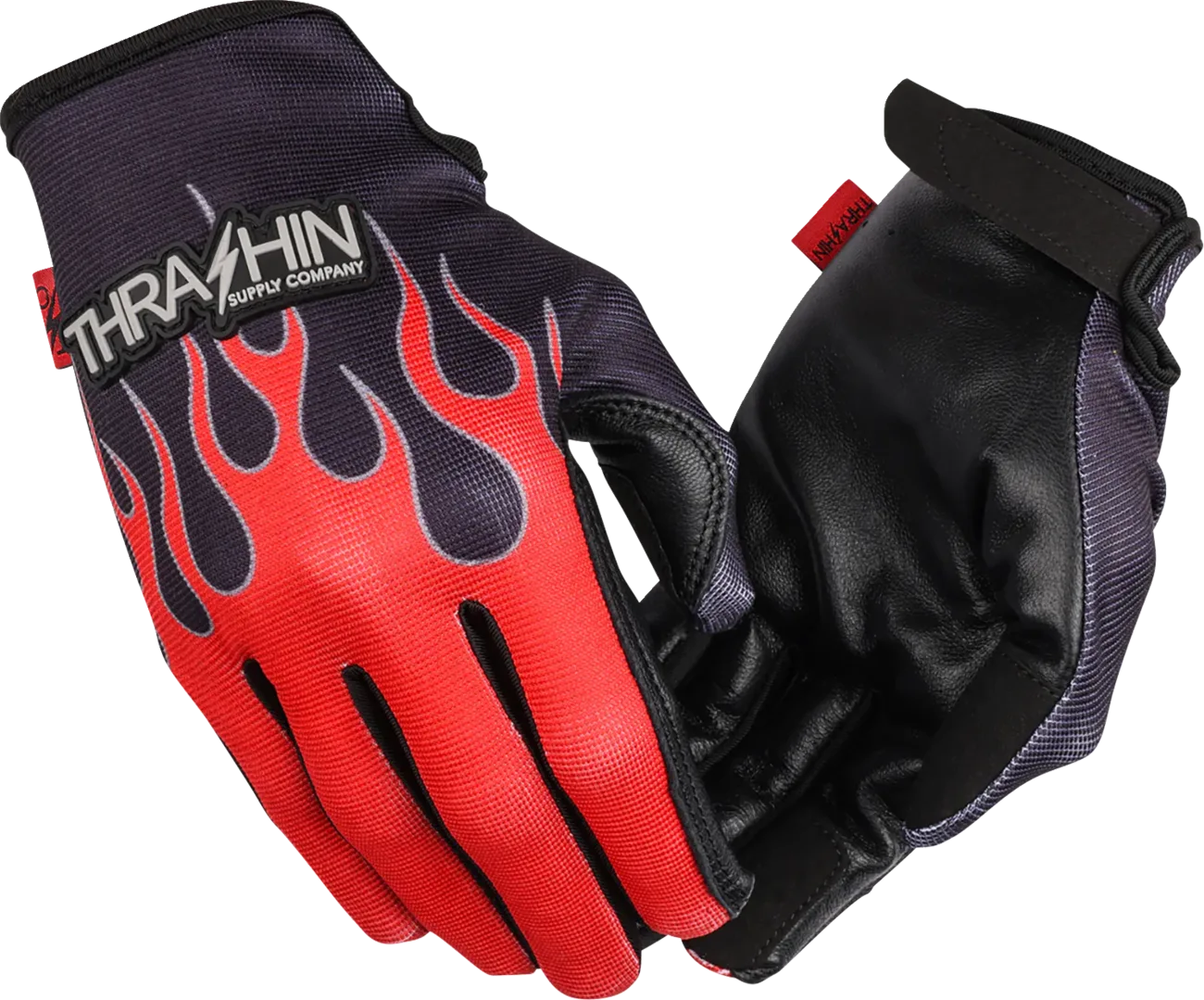 Stealth Leather Palm Flame Gloves