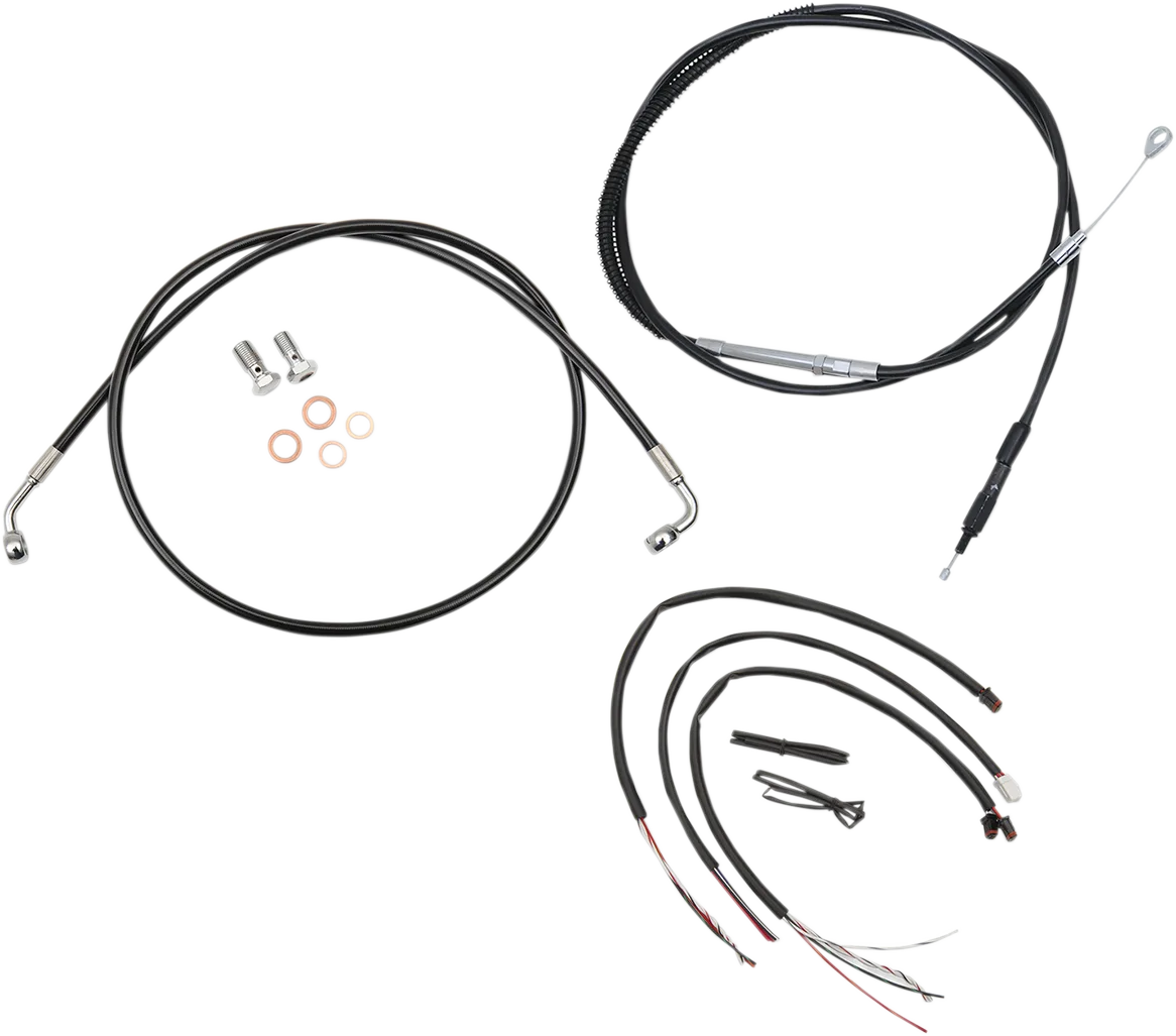Complete Black Vinyl Braided Handlebar Cable/Brake Line Kit