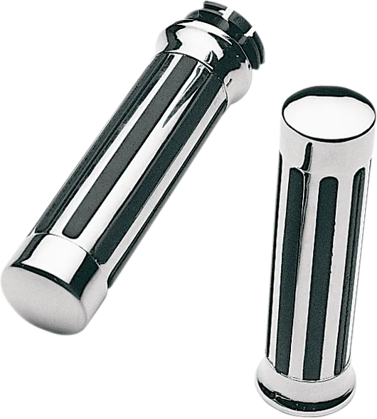 Custom Chrome Rail Style Rubber Grips