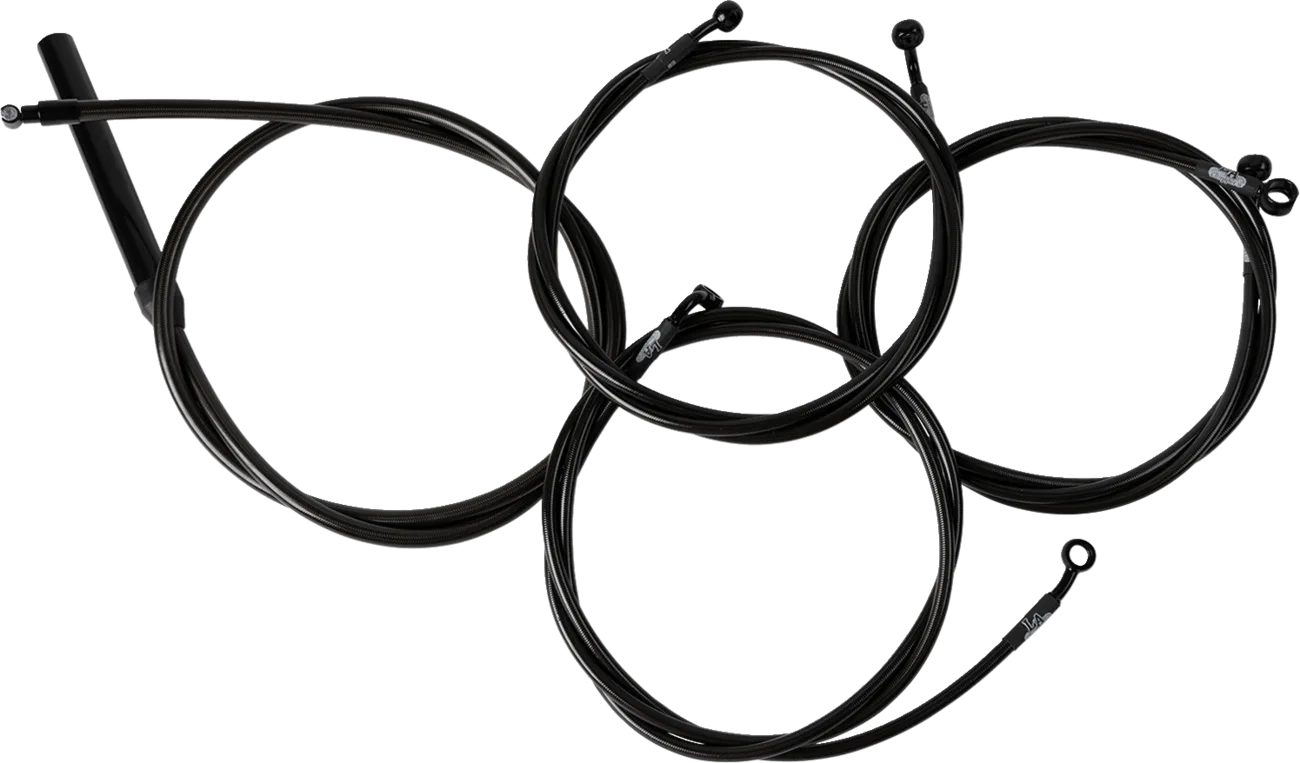 Complete Midnight Braided Handlebar Cable/Brake Line Kit — Standard