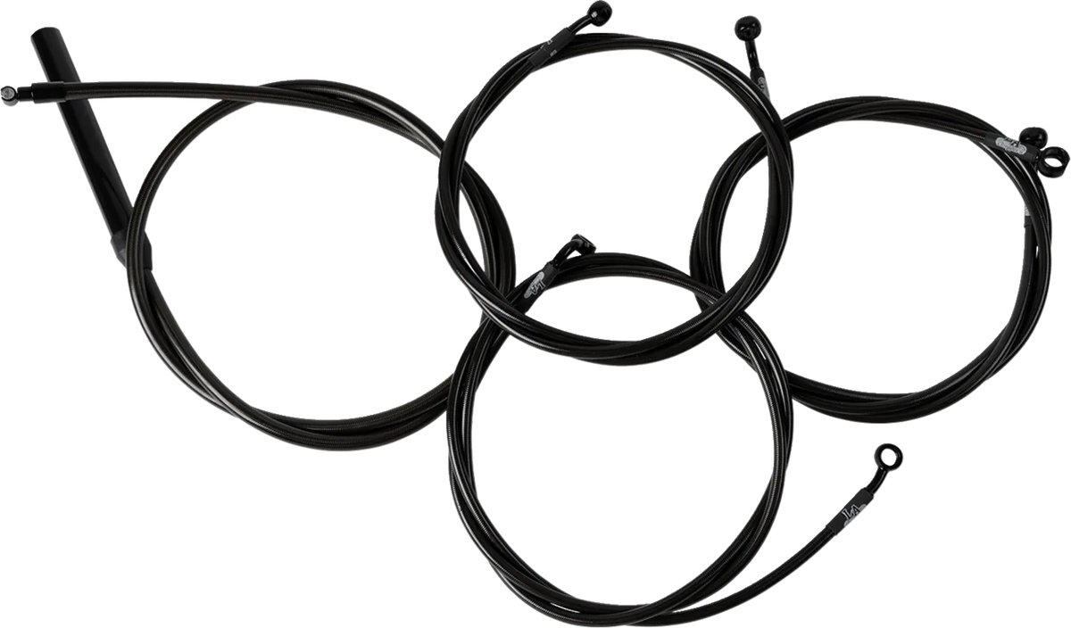 Complete Midnight Braided Handlebar Cable/Brake Line Kit — Standard