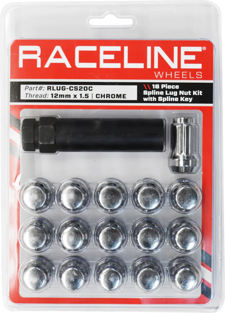 Spline Lug Nut Kit with Spline Key - 16 Pack
