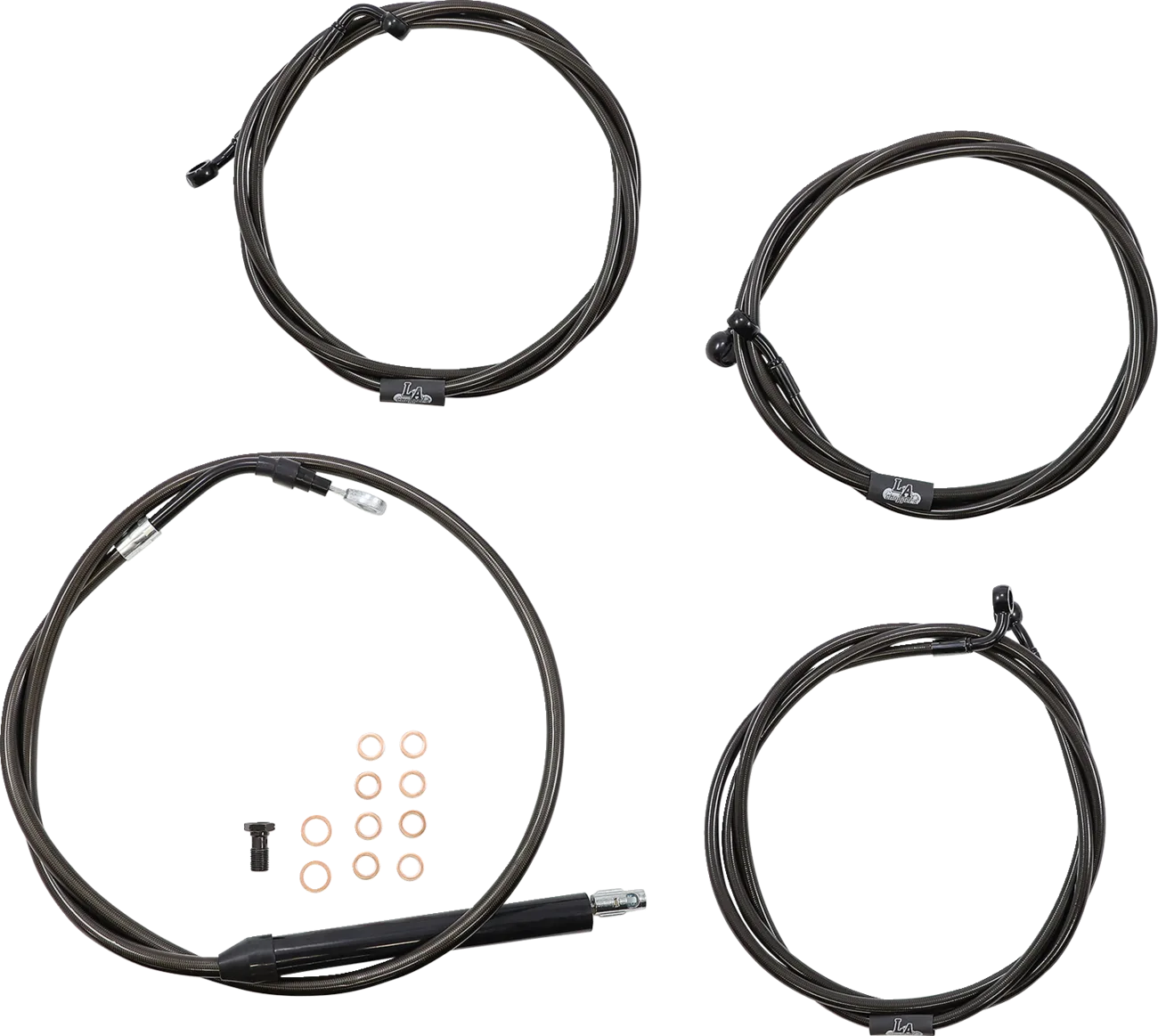 Standard Midnight Braided Handlebar Cable/Brake Line Kit — Ape Hanger