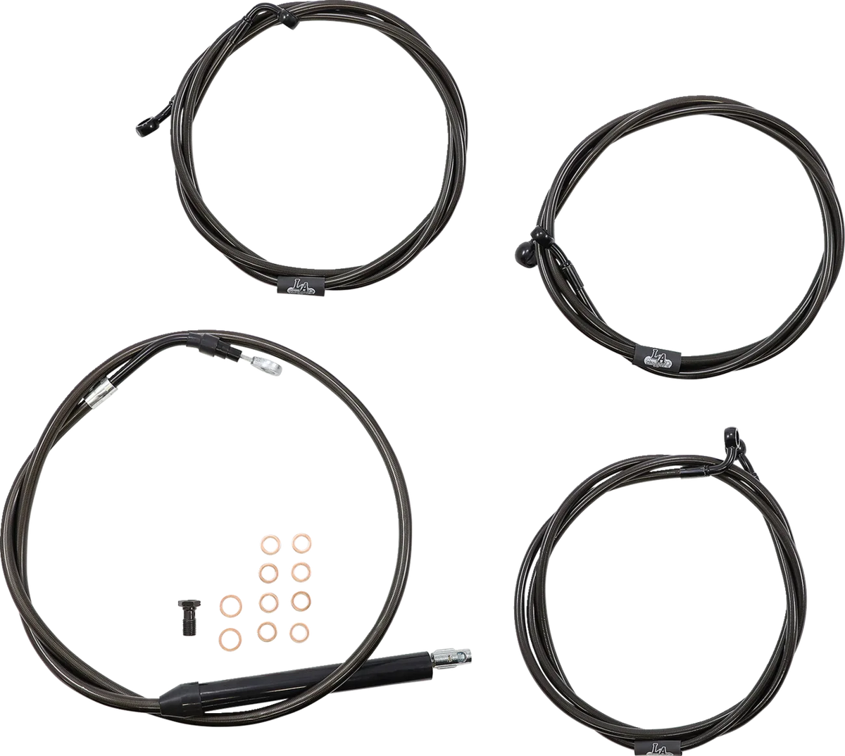 Standard Midnight Braided Handlebar Cable/Brake Line Kit — Ape Hanger