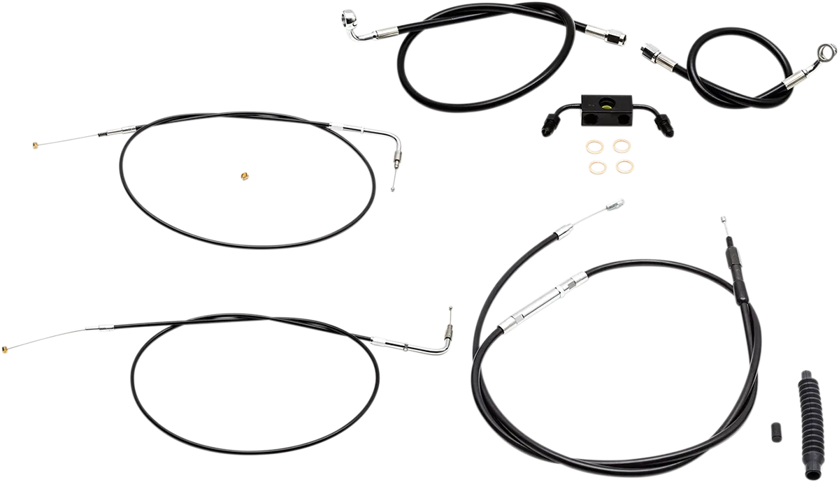 Standard Black Vinyl Handlebar Cable/Brake Line Kit — Ape Hanger