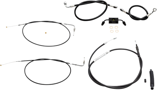 Standard Black Vinyl Handlebar Cable/Brake Line Kit — Ape Hanger/Mini