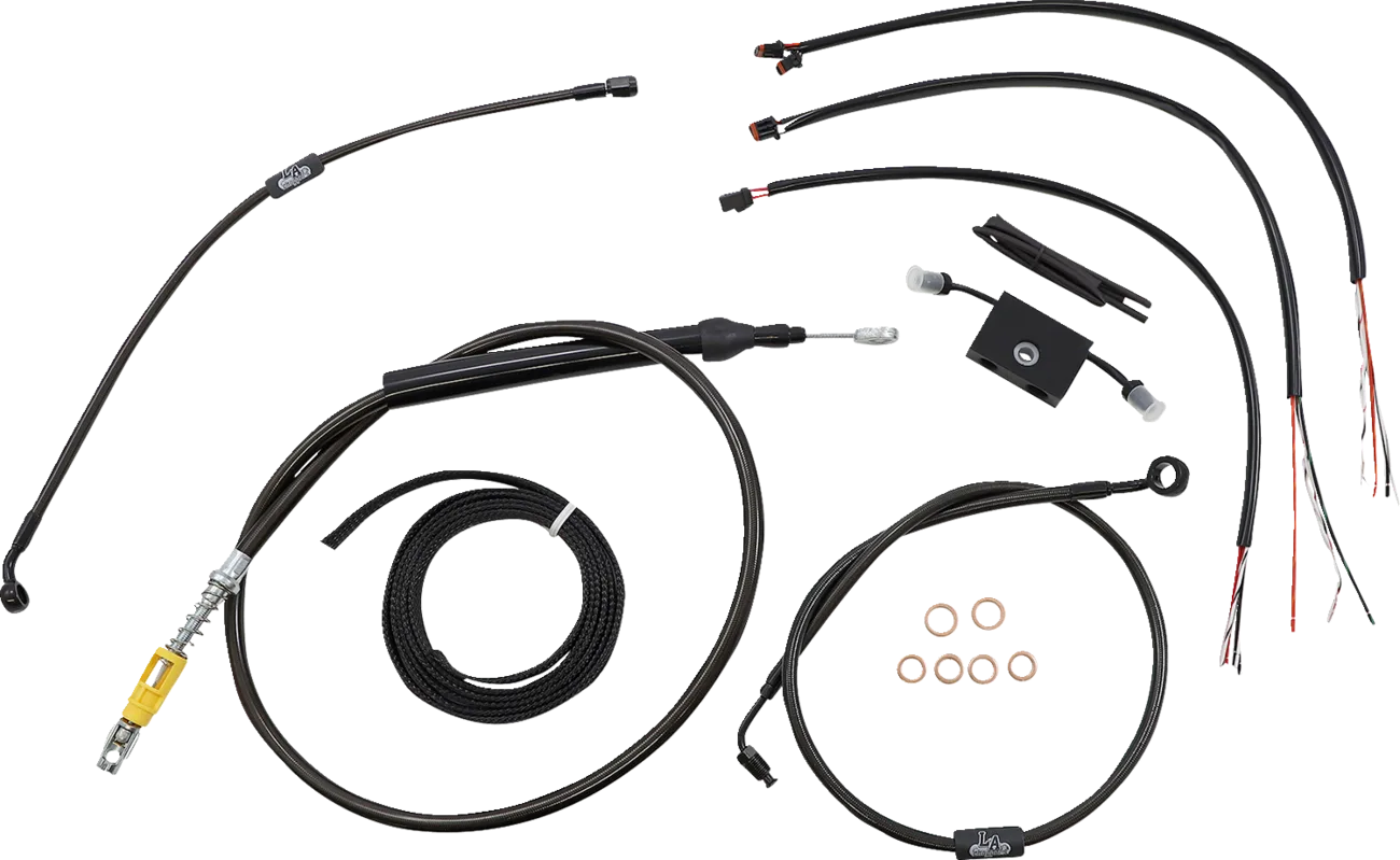 Complete Midnight Braided Handlebar Cable/Brake Line Kit — Standard