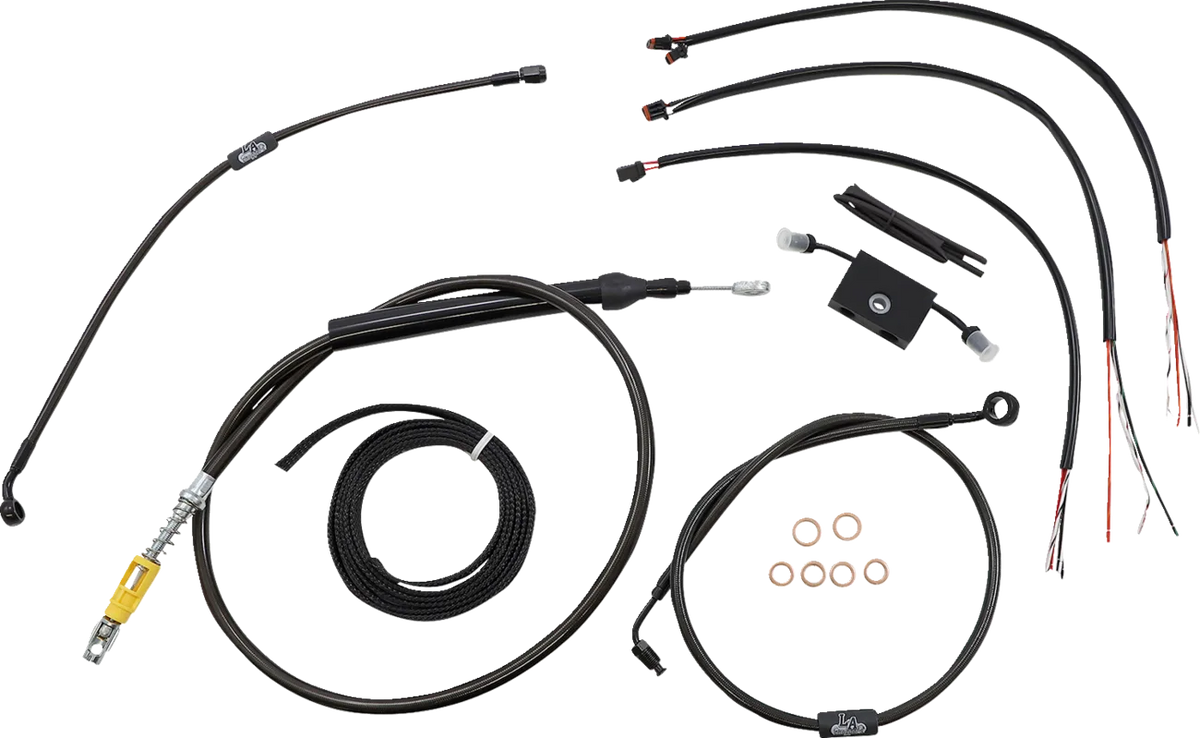 Complete Midnight Braided Handlebar Cable/Brake Line Kit — Standard
