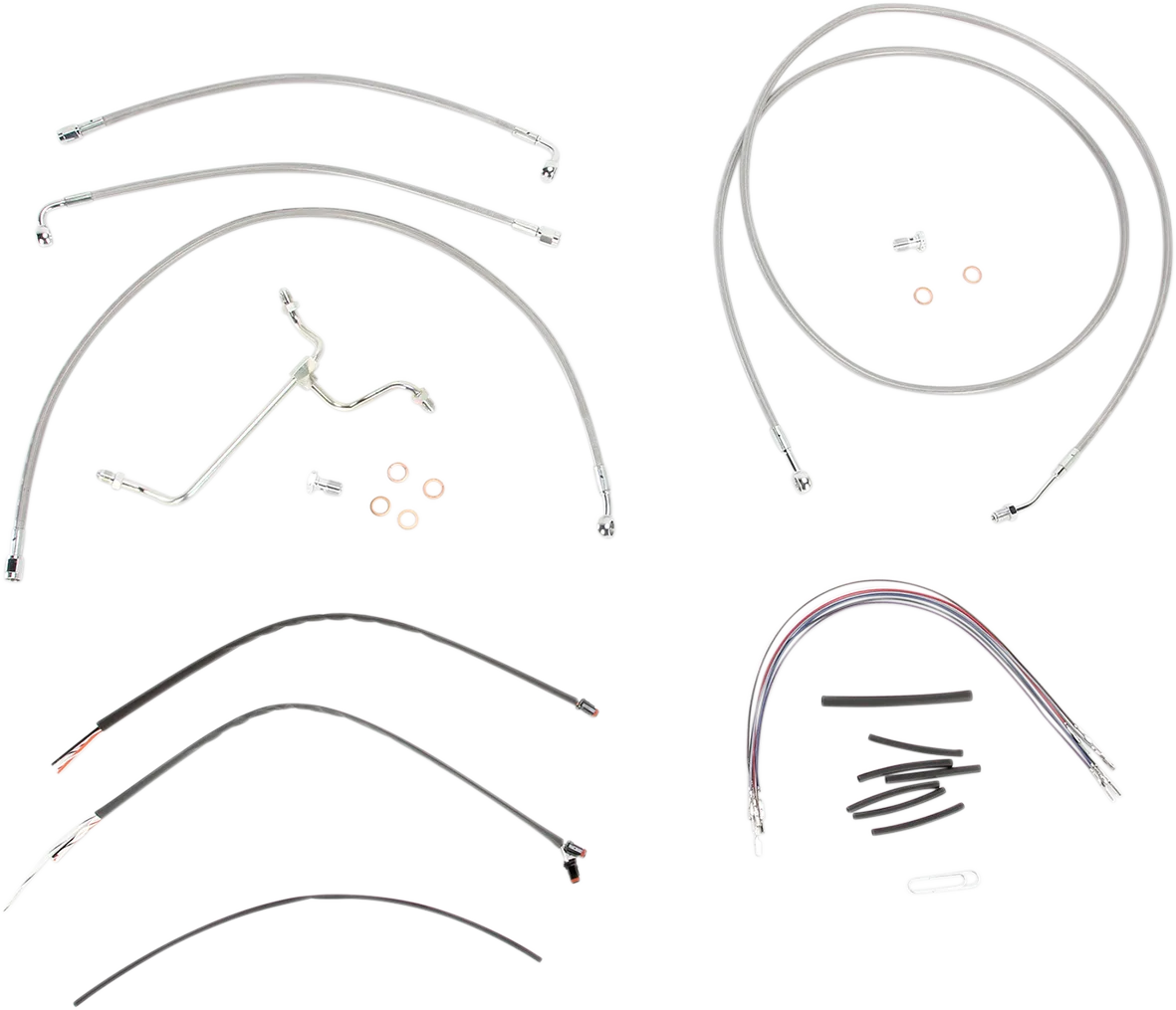 Complete Stainless Braided Handlebar Cable/Brake Line Kit