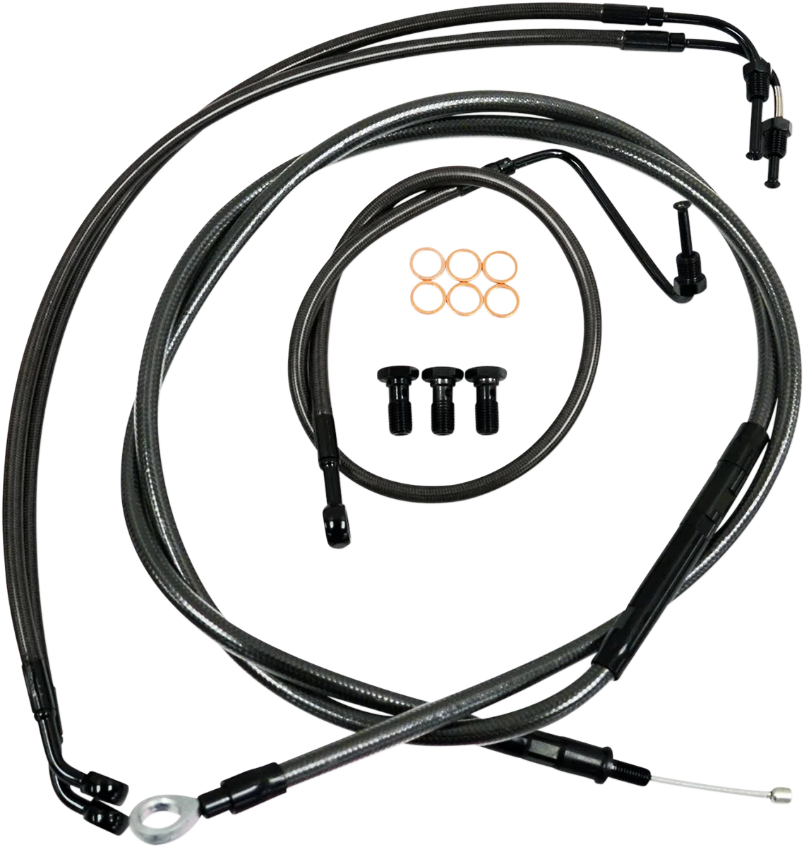 Standard Midnight Braided Handlebar Cable/Brake Line Kit — Ape Hanger
