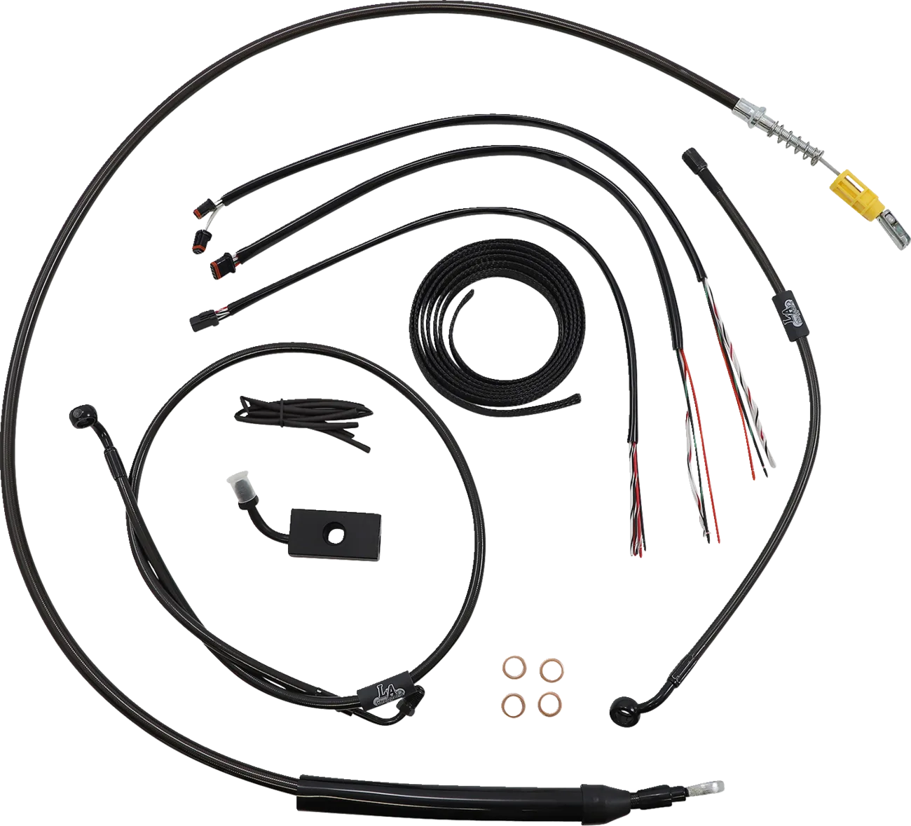 Complete Midnight Braided Handlebar Cable/Brake Line Kit — Standard
