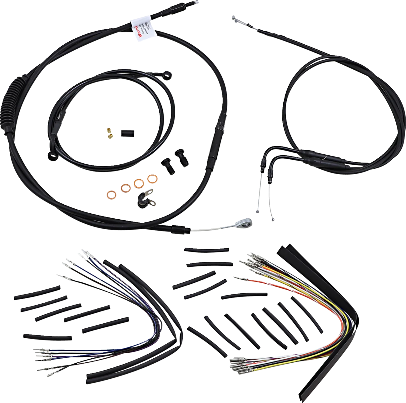 Complete Black Vinyl Handlebar Cable/Line Kit for Ape Hangers