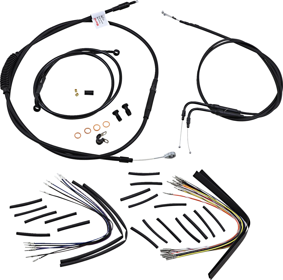 Complete Black Vinyl Handlebar Cable/Line Kit for Ape Hangers