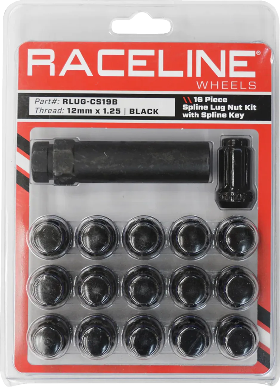 Spline Lug Nut Kit with Spline Key - 16 Pack