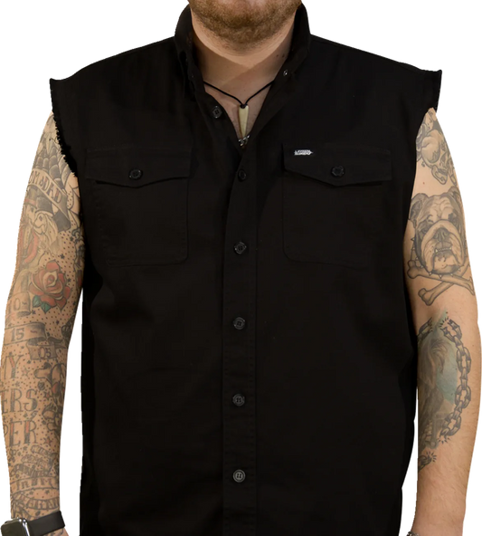 Freedom Ain't Free Printed Sleeveless Button Down Shirt