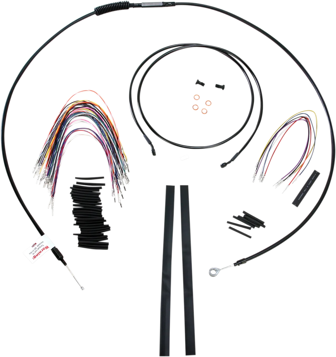 Complete Black Vinyl Handlebar Cable/Line Kit for Ape Hangers