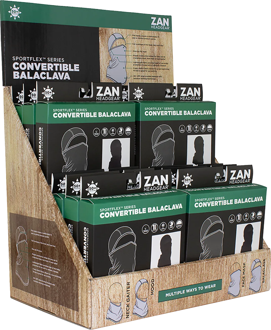 DISPLAY PREPACK BALACLAVA SPORTFLEX 12PK