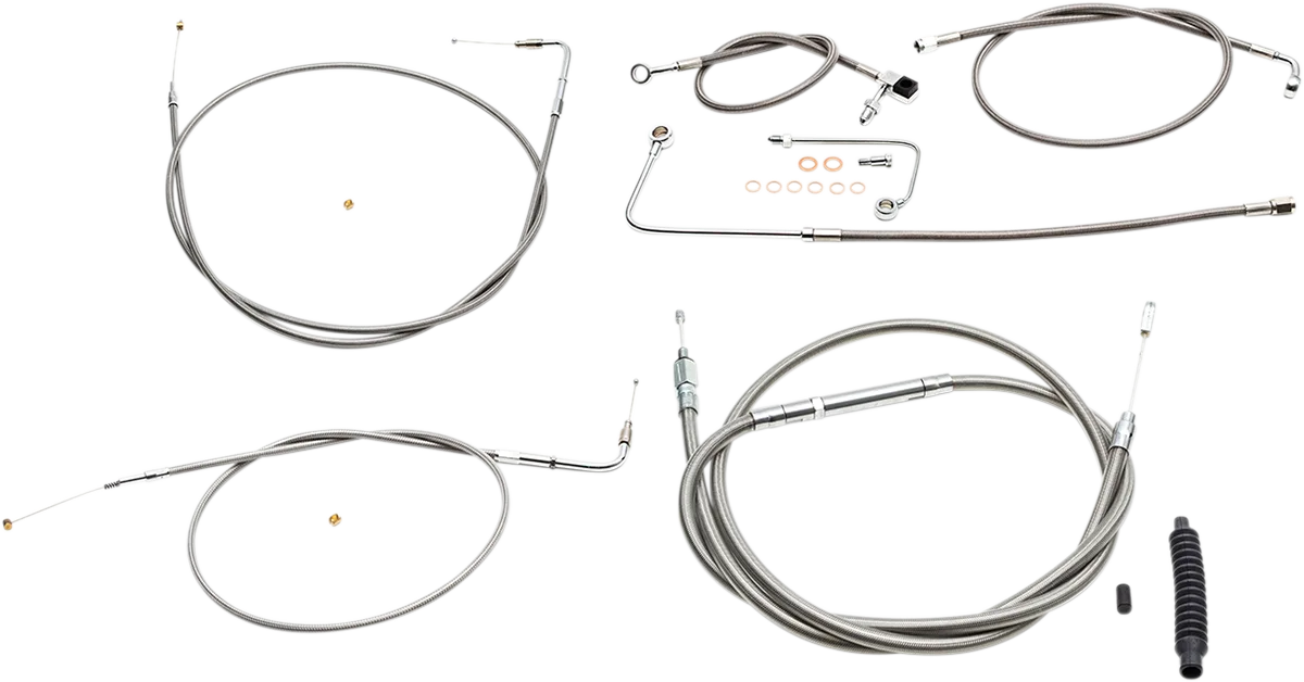 Standard Stainless Braided Handlebar Cable/Brake Line Kit